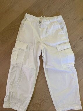 GAP White Men's Cargo Pants with Drawstring Waist